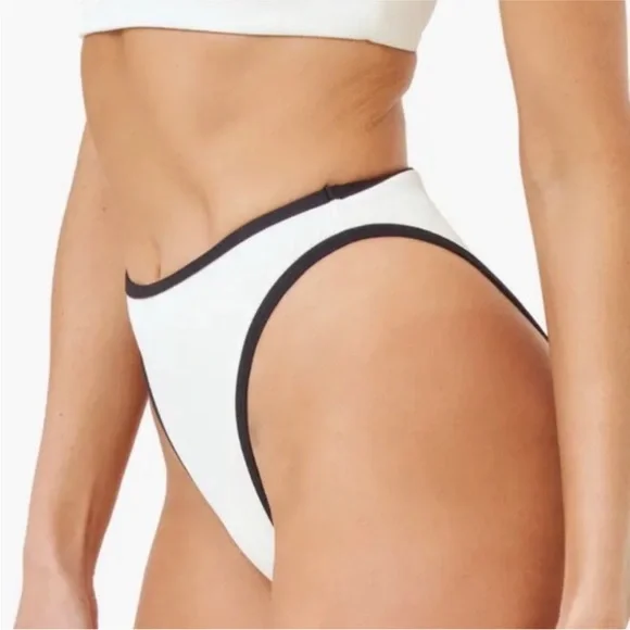 NWT L*SPACE Cream & Black Nora Bitsy Bikini Bottoms - Picture 2 of 10